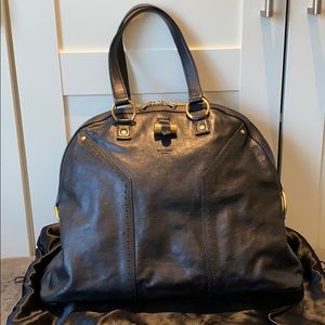 YSL Oversized Muse in Black Leather